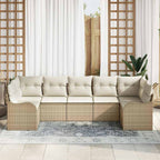 Gartensofa-set Beige Poly-Rattan