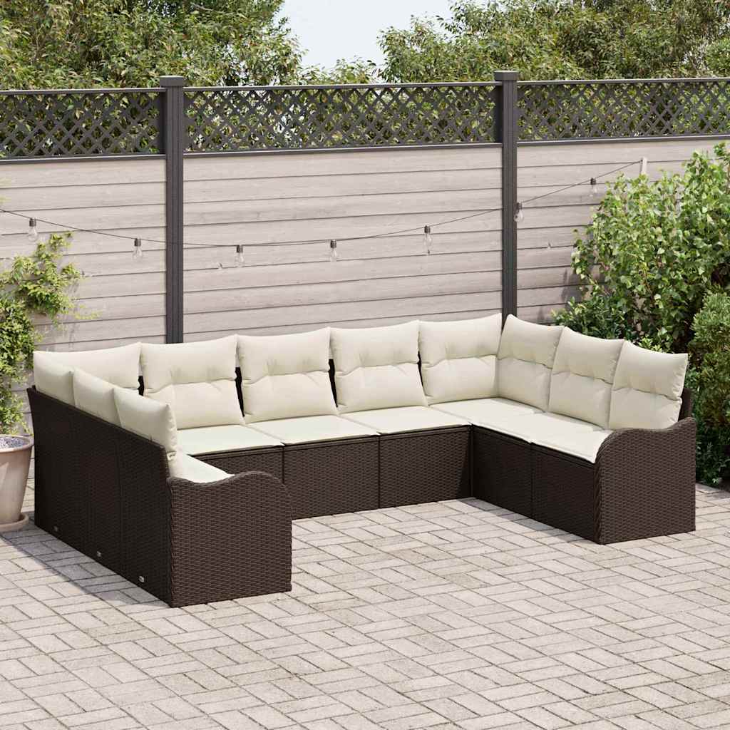 Gartensofa-set Braun Poly-Rattan
