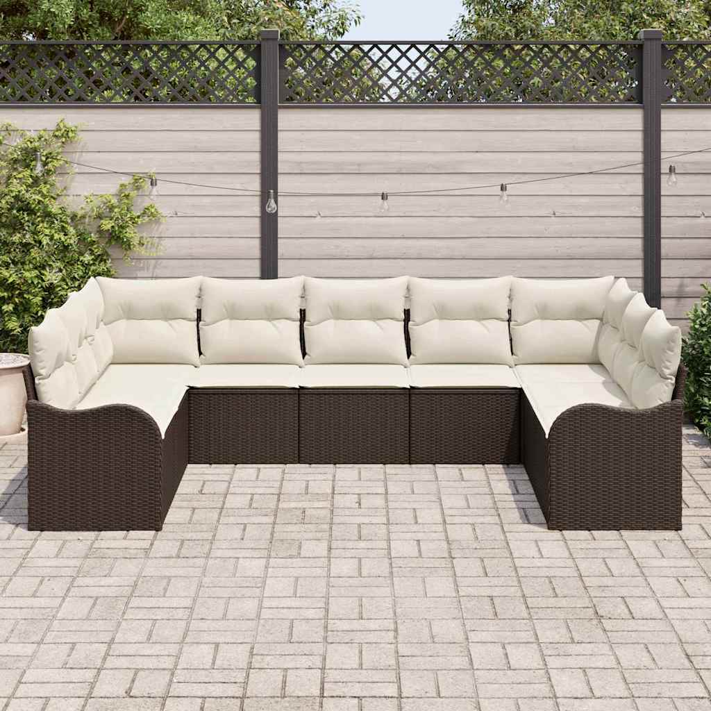Gartensofa-set Braun Poly-Rattan