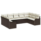 Gartensofa-set Braun Poly-Rattan