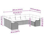Gartensofa-set Schwarz Poly-Rattan
