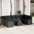 Gartensofa-set Schwarz Poly-Rattan