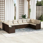 Gartensofa-set Braun 344 x 177,5 x 85 cm Poly-Rattan