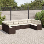Gartensofa-set Braun 344 x 177,5 x 85 cm Poly-Rattan