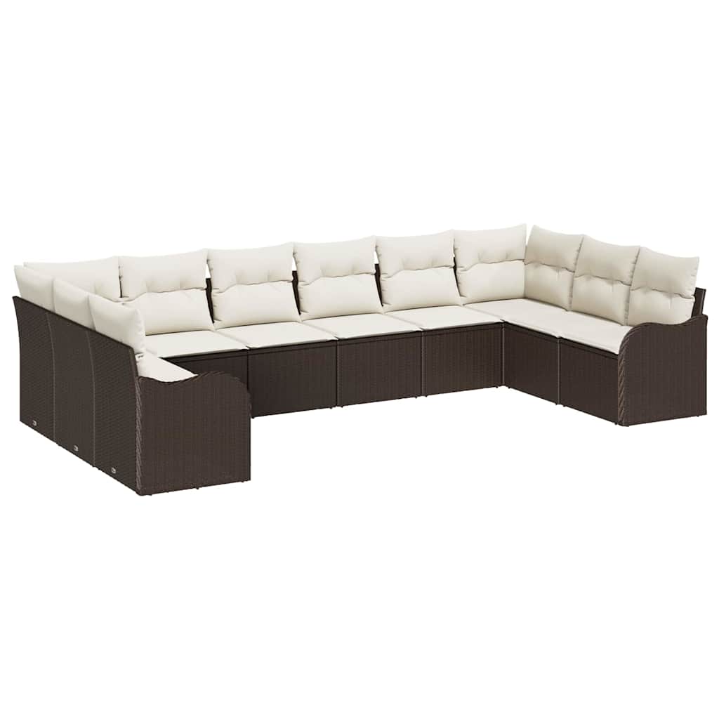 Gartensofa-set Braun 344 x 177,5 x 85 cm Poly-Rattan