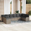 Gartensofa-set Grau 344 x 177,5 x 85 cm Poly-Rattan
