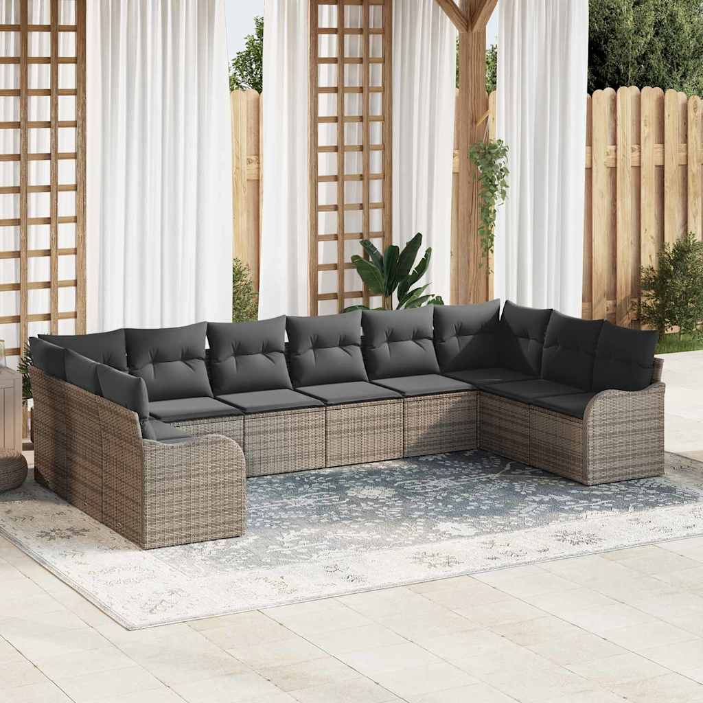 Gartensofa-set Grau 344 x 177,5 x 85 cm Poly-Rattan