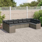 Gartensofa-set Grau 344 x 177,5 x 85 cm Poly-Rattan