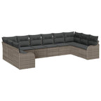 Gartensofa-set Grau 344 x 177,5 x 85 cm Poly-Rattan