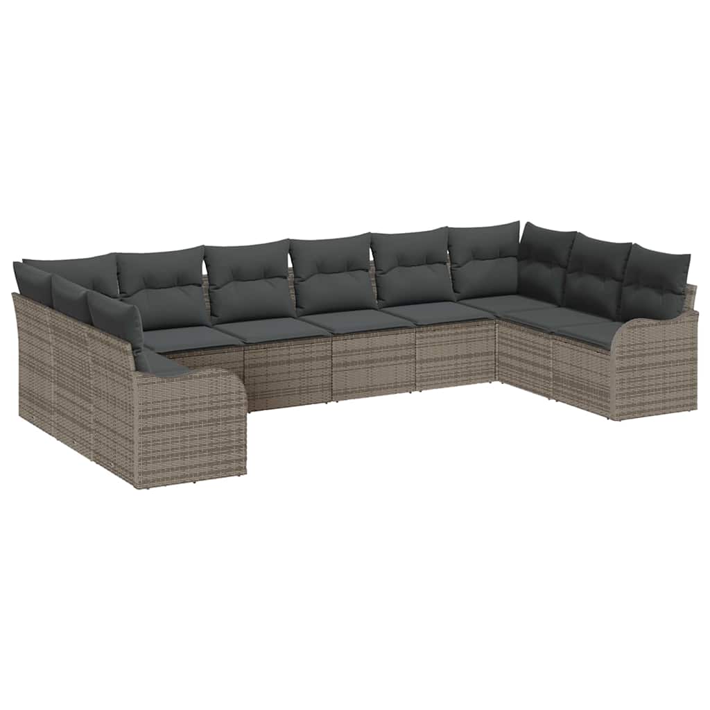 Gartensofa-set Grau 344 x 177,5 x 85 cm Poly-Rattan