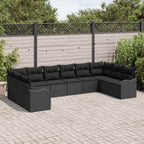 Gartensofa-set 10 pcs Schwarz Poly-Rattan