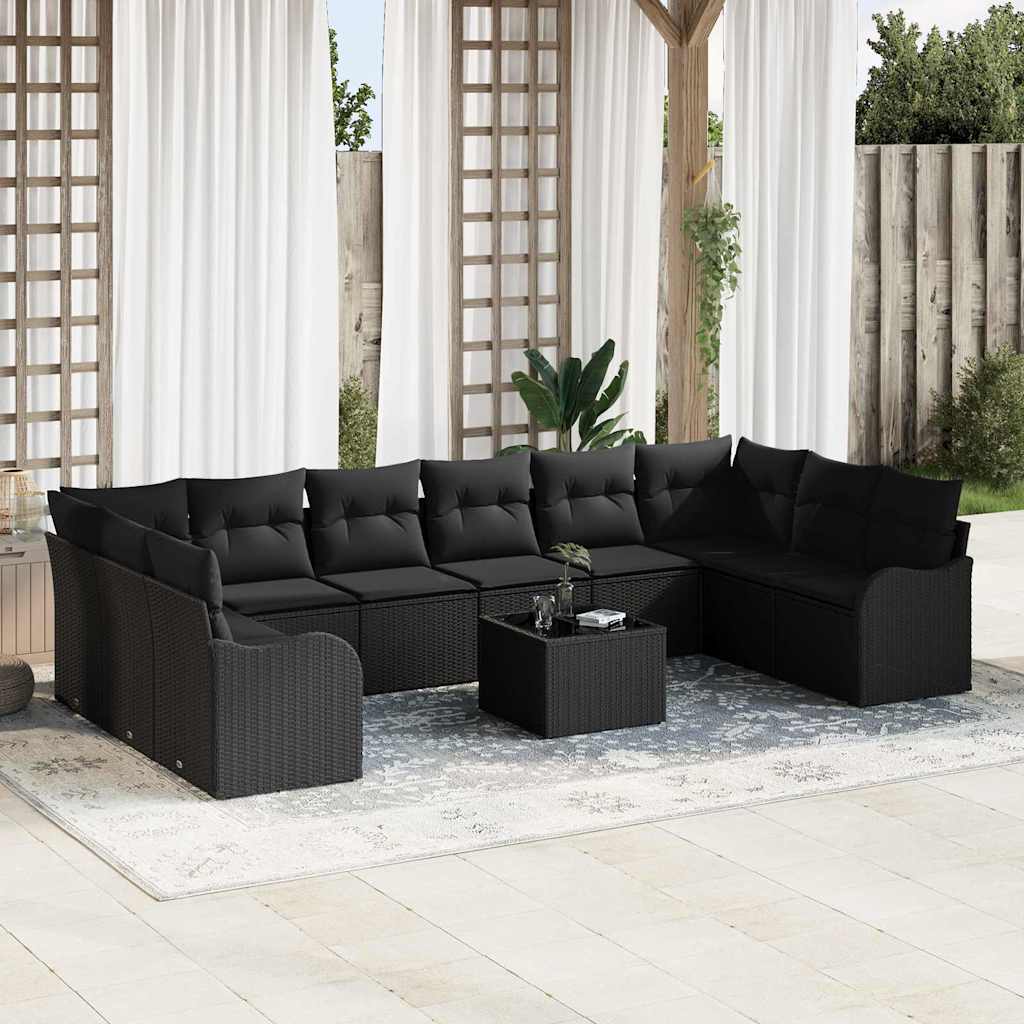 Gartensofa-set Schwarz 55 x 55 x 37 cm Poly-Rattan