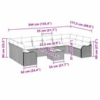 Gartensofa-set Schwarz 55 x 55 x 37 cm Poly-Rattan