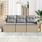 Gartensofa-set Beige Poly-Rattan