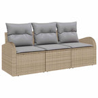 Gartensofa-set Beige Poly-Rattan