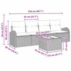 Gartensofa-set Schwarz 55 x 55 x 37 cm Poly-Rattan