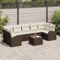 Gartensofa-set Braun 55 x 55 x 37 cm Poly-Rattan