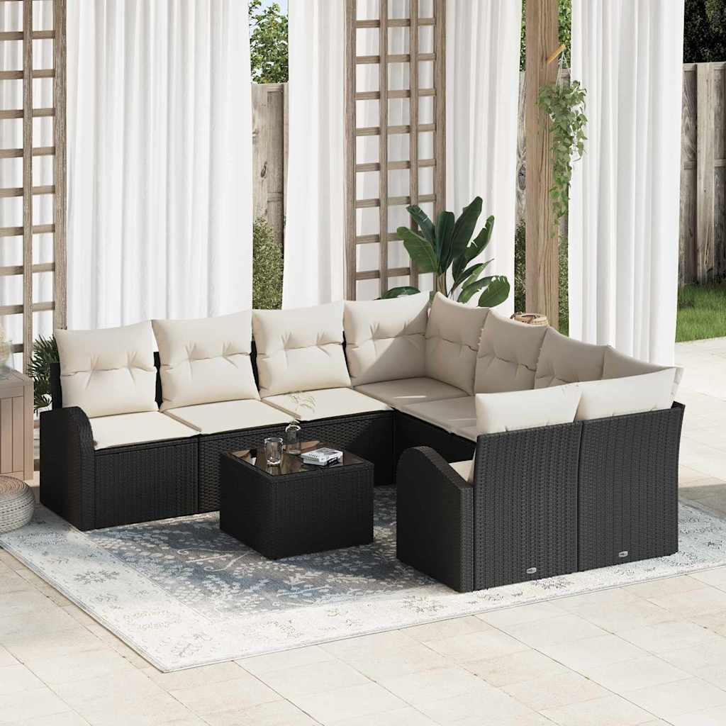 Gartensofa-set Schwarz 55 x 55 x 37 cm Poly-Rattan