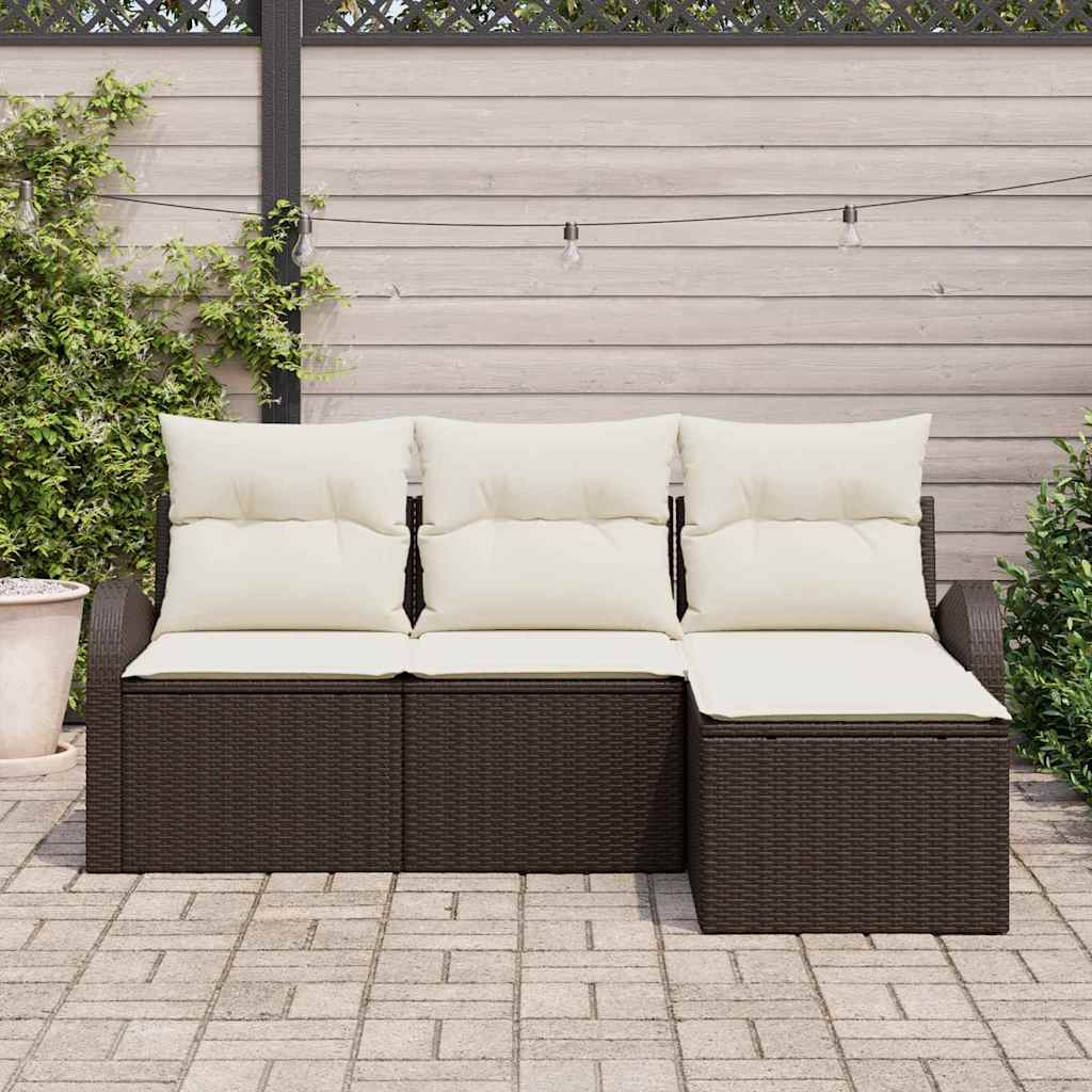 Gartensofa-set Braun Poly-Rattan