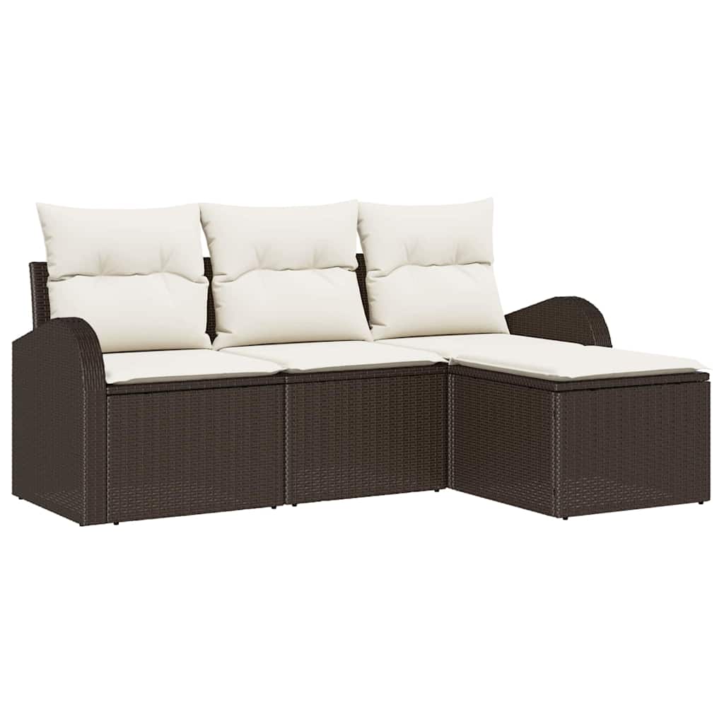 Gartensofa-set Braun Poly-Rattan