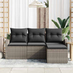 Gartensofa-set Grau Poly-Rattan