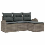 Gartensofa-set Grau Poly-Rattan