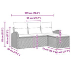 Gartensofa-set Grau Poly-Rattan