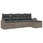 Gartensofa-set Grau Poly-Rattan