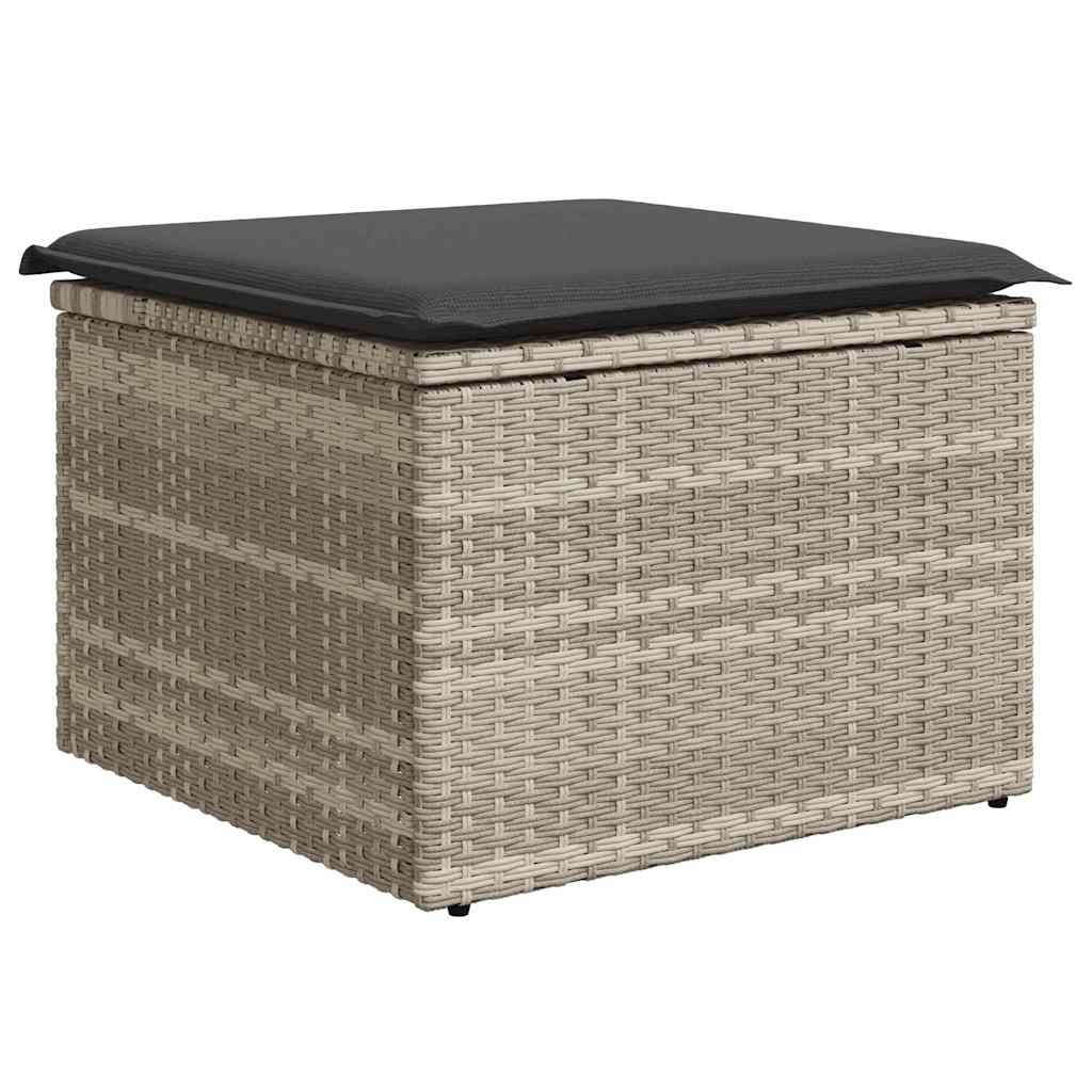 Gartensofa-set 5 pcs Hellgrau Poly-Rattan