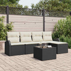Gartensofa-set Schwarz Poly-Rattan