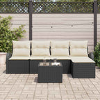 Gartensofa-set Schwarz Poly-Rattan