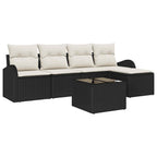 Gartensofa-set Schwarz Poly-Rattan