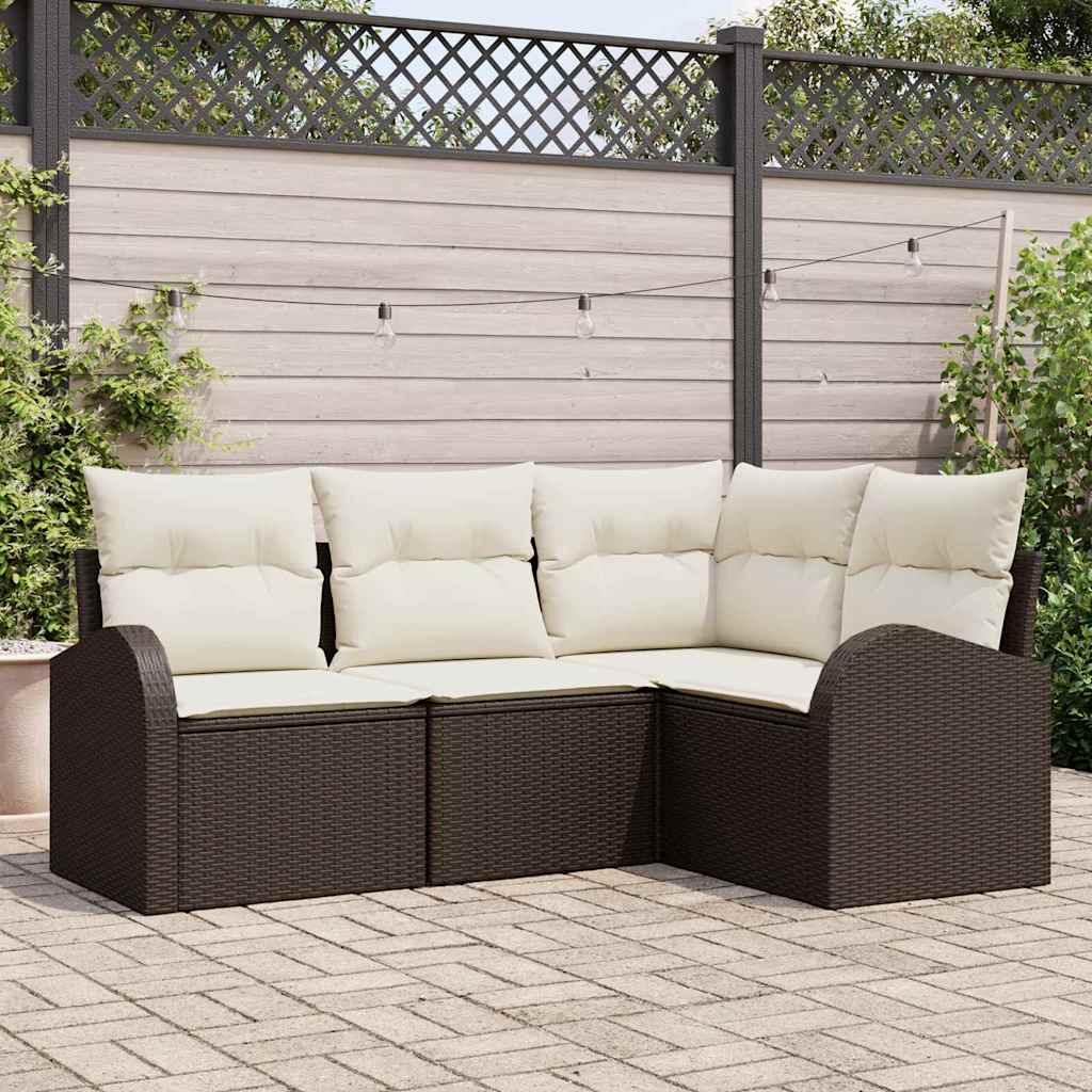 Gartensofa-set Braun Poly-Rattan