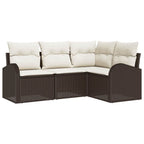 Gartensofa-set Braun Poly-Rattan