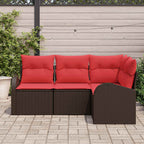 Gartensofa-set Braun Poly-Rattan