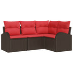 Gartensofa-set Braun Poly-Rattan