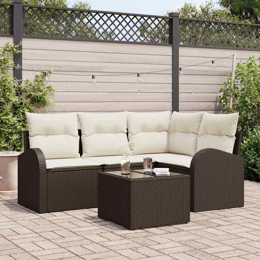 Gartensofa-set Braun Poly-Rattan