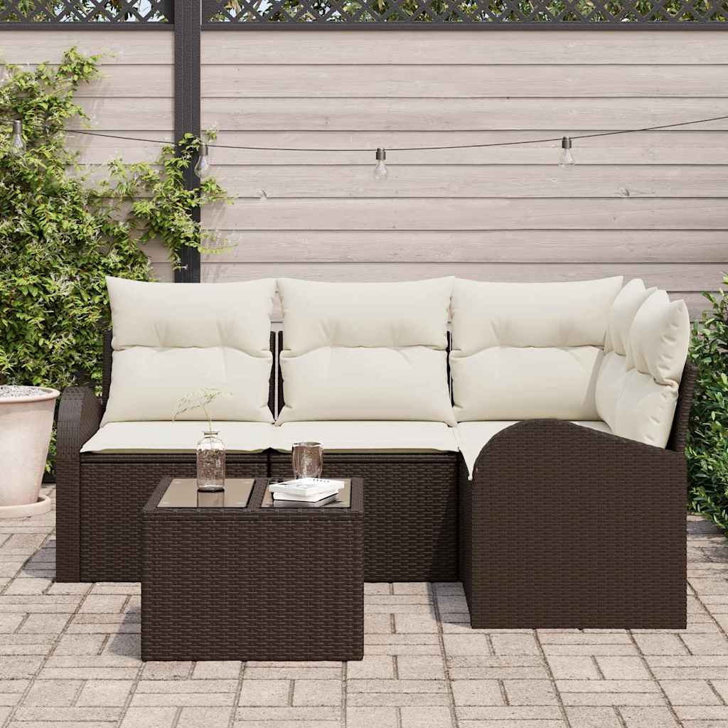 Gartensofa-set Braun Poly-Rattan