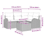 Gartensofa-set Braun Poly-Rattan