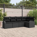 Sofa Set mit Kissen Schwarz Polyester
