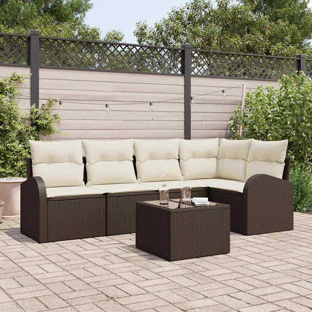 Sofa Set mit Kissen Braun Polyester