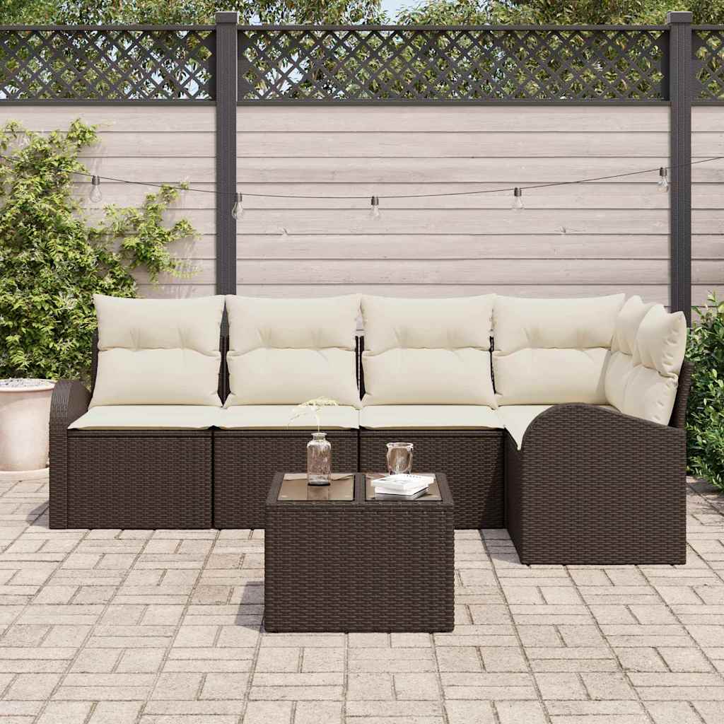 Sofa Set mit Kissen Braun Polyester