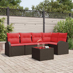 Gartensofa-set Braun Poly-Rattan