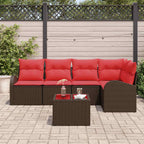Gartensofa-set Braun Poly-Rattan