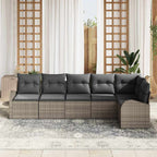 Gartensofa-set Grau Poly-Rattan