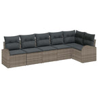 Gartensofa-set Grau Poly-Rattan
