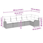 Gartensofa-set Grau Poly-Rattan