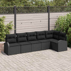 Gartensofa-set Schwarz Poly-Rattan