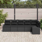 Gartensofa-set Schwarz Poly-Rattan
