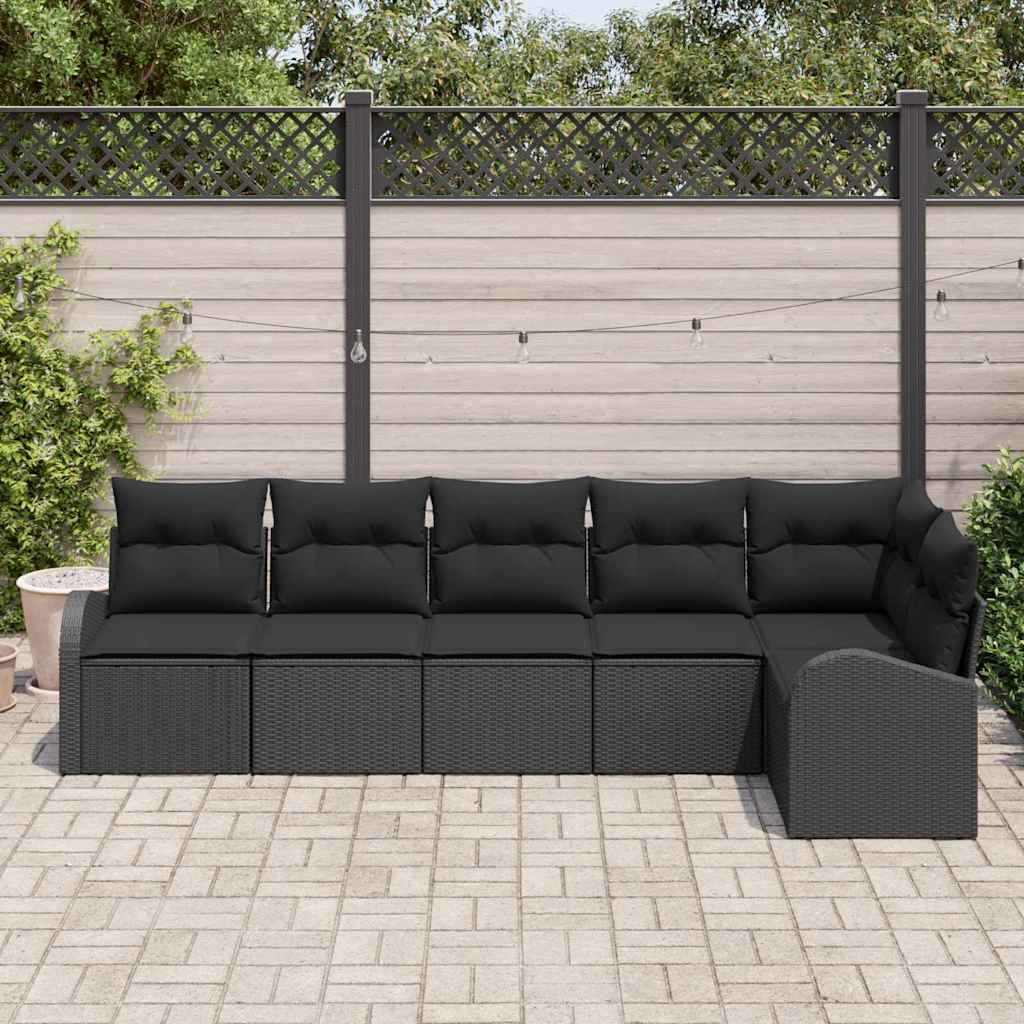 Gartensofa-set Schwarz Poly-Rattan